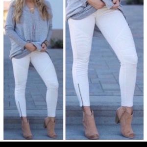 Soft & Stretchy Moto Jegging by New Mix White
